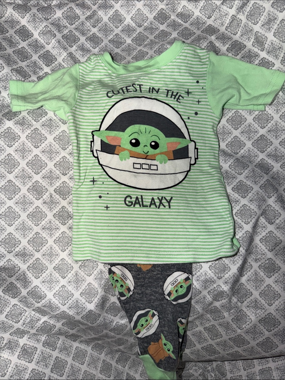 Baby Green 'Cutest in the Galaxy' One-Piece Pajama Set
